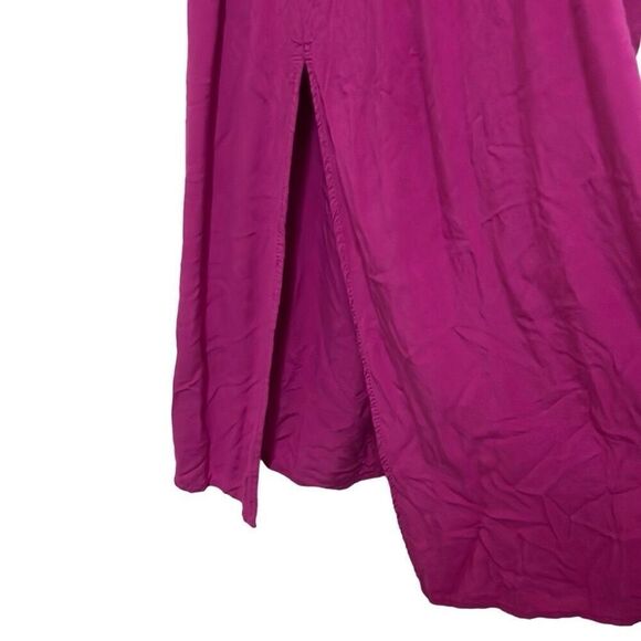 Vince Camuto 1X Plus Hot Pink Sheath Midi Dress Side Slits Summer Beach Resort - Picture 6 of 13